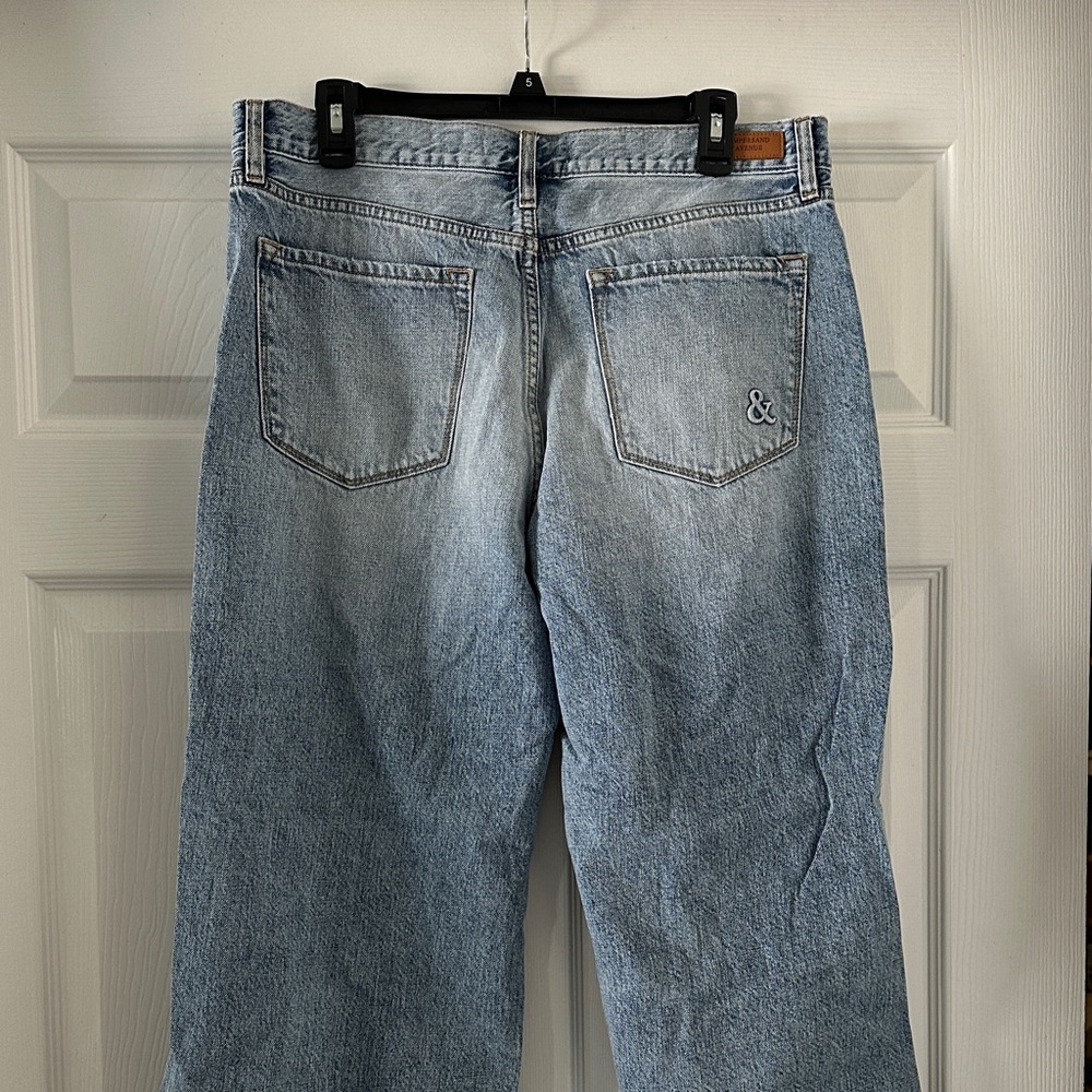 AMPERSAND AVE Light Blue Distressed Wide-Leg Crop Jeans - Picture 4 of 5